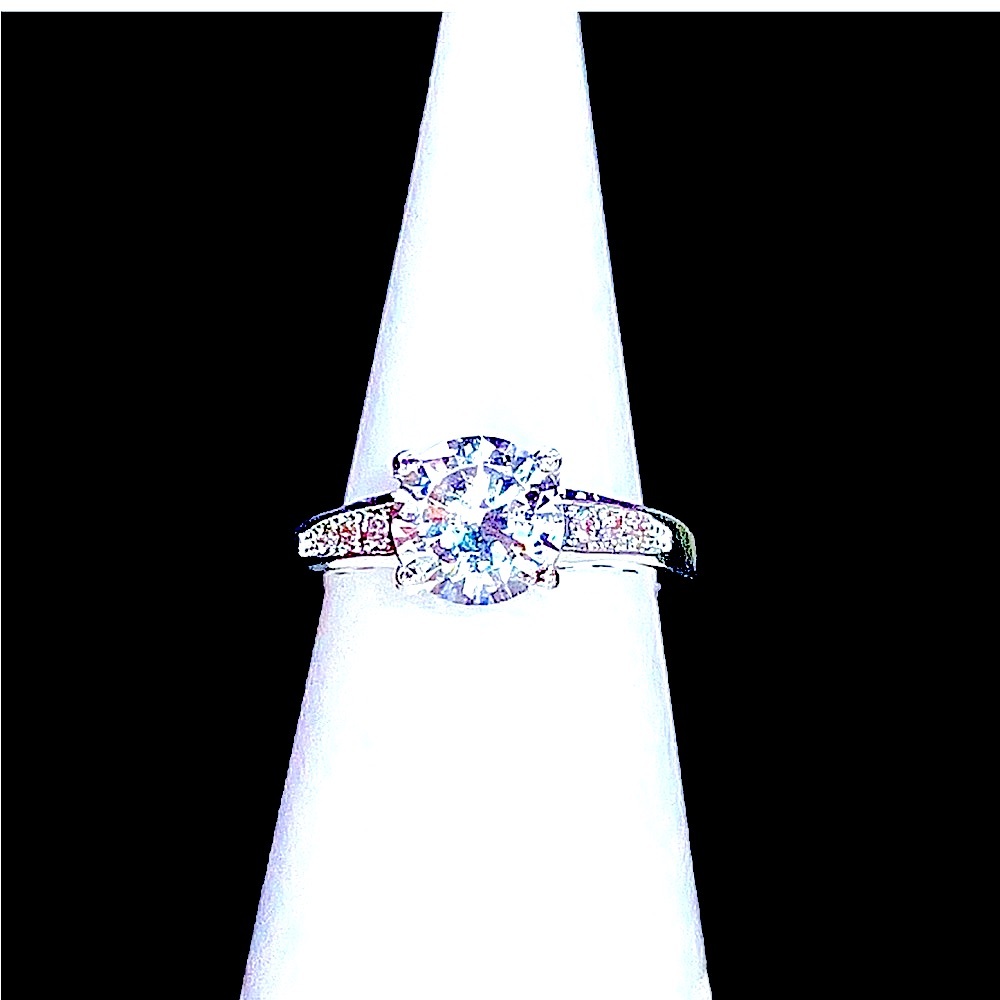 Solitaire Cut Sterling Silver .925 AAA CZ Engagement Ring NWT